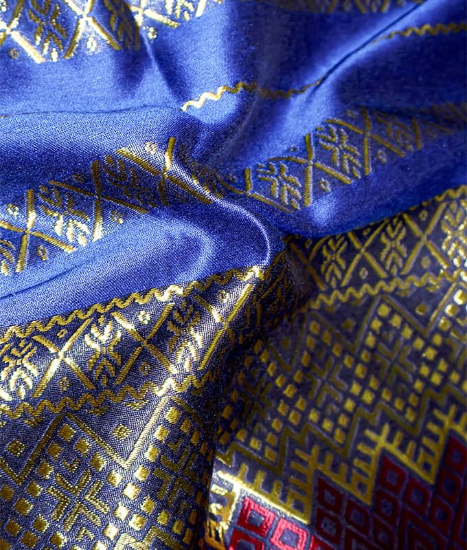 Tessuto sarong colorato del sud-est asiatico con motivo jacquard 100% poliestere